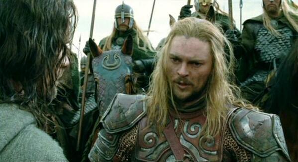 Eomer (Karl Urban) has been banished from Rohan